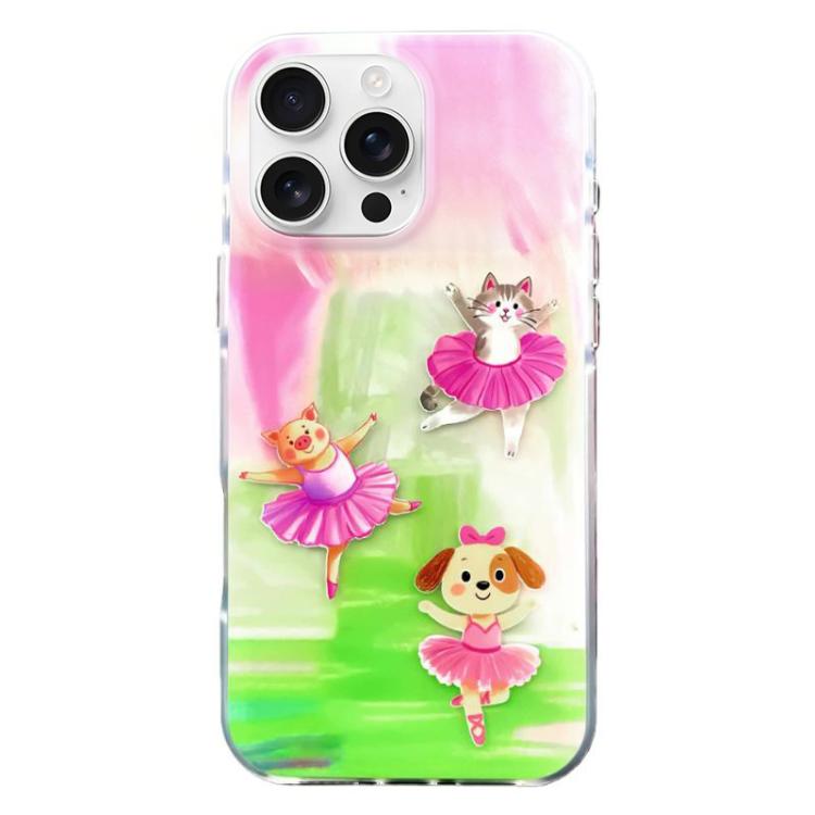 Rounded Edge IMD Pattern TPU Phone Case, For iPhone 16 Pro Max, For iPhone 16 Pro, For iPhone 16