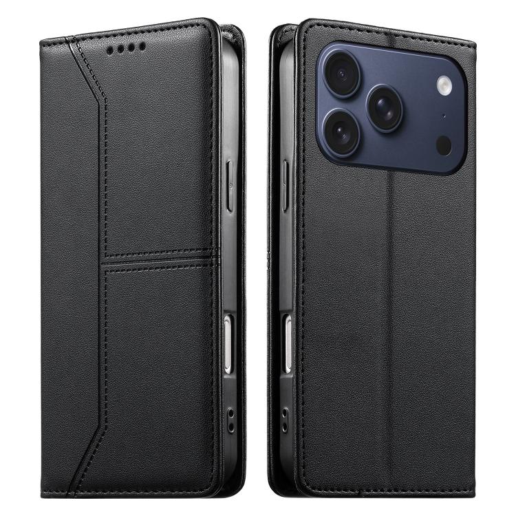 Genähte Linie Magnetische RFID Vegane Leder-Handyhülle, Für iPhone 17e / 16e, Für iPhone 17 Pro Max, Für iPhone 17 Pro, Für iPhone 17, Für iPhone Air, Für iPhone 16 Pro Max, Für iPhone 16 Pro, Für iPhone 16 Plus, Für iPhone 16