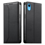 Stitched Line Magnetic RFID Vegan Leather Phone Case, For iPhone X / XS, For iPhone XR, For iPhone XS Max, For iPhone 8 Plus / 7 Plus