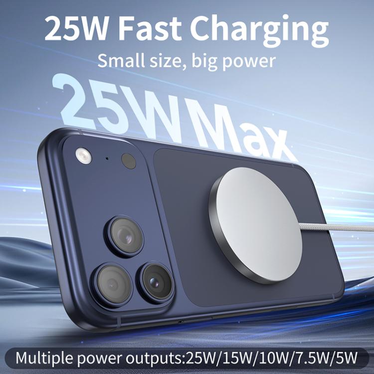 QI2 25W USB-C / Type-C Schnittstelle Tragbares Magnetisches Kabelloses Ladegerät