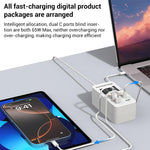A8C 2 x USB-A und 6 x USB-C / Typ-C Anschlüsse Desktop Digitalanzeige Multi-Port-Ladegerät, US-Stecker, EU-Stecker, UK-Stecker, AU-Stecker