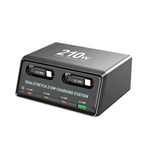 WXL-60E 210W 6-in-1 Desktop Multi-Port Ladestation mit eingebauten Dual-Teleskopkabeln, WXL-60E