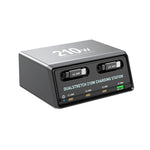 WXL-60E 210W 6-in-1 Desktop Multi-Port Ladestation mit eingebauten Dual-Teleskopkabeln, WXL-60E