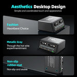 WXL-60E 210W 6-in-1 Desktop Multi-Port Ladestation mit eingebauten Dual-Teleskopkabeln, WXL-60E