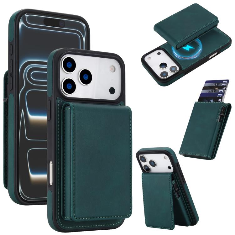 Retro Kunstleder Abnehmbare Federbelastete Kartenetui Magnetische RFID Handyhülle, Für iPhone 17e / 16e, Für iPhone 17 Pro Max, Für iPhone 17 Pro, Für iPhone 15 Plus, Für iPhone 15, Für iPhone 14 Plus, Für iPhone 14 / 13, Für iPhone 12 / 12 Pro