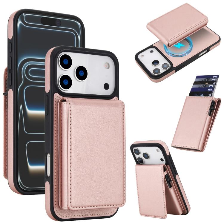 Retro Kunstleder Abnehmbare Federbelastete Kartenetui Magnetische RFID Handyhülle, Für iPhone 17e / 16e, Für iPhone 17 Pro Max, Für iPhone 17 Pro, Für iPhone 15 Plus, Für iPhone 15, Für iPhone 14 Plus, Für iPhone 14 / 13, Für iPhone 12 / 12 Pro
