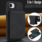 Retro Kunstleder Abnehmbare Federbelastete Kartenetui Magnetische RFID Handyhülle, Für iPhone 17e / 16e, Für iPhone 17 Pro Max, Für iPhone 17 Pro, Für iPhone 15 Plus, Für iPhone 15, Für iPhone 14 Plus, Für iPhone 14 / 13, Für iPhone 12 / 12 Pro