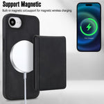 Retro Kunstleder Abnehmbare Federbelastete Kartenetui Magnetische RFID Handyhülle, Für iPhone 17e / 16e, Für iPhone 17 Pro Max, Für iPhone 17 Pro, Für iPhone 15 Plus, Für iPhone 15, Für iPhone 14 Plus, Für iPhone 14 / 13, Für iPhone 12 / 12 Pro