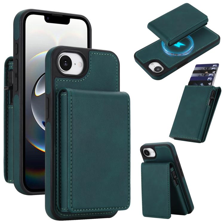 Retro Kunstleder Abnehmbare Federbelastete Kartenetui Magnetische RFID Handyhülle, Für iPhone 17e / 16e, Für iPhone 17 Pro Max, Für iPhone 17 Pro, Für iPhone 15 Plus, Für iPhone 15, Für iPhone 14 Plus, Für iPhone 14 / 13, Für iPhone 12 / 12 Pro