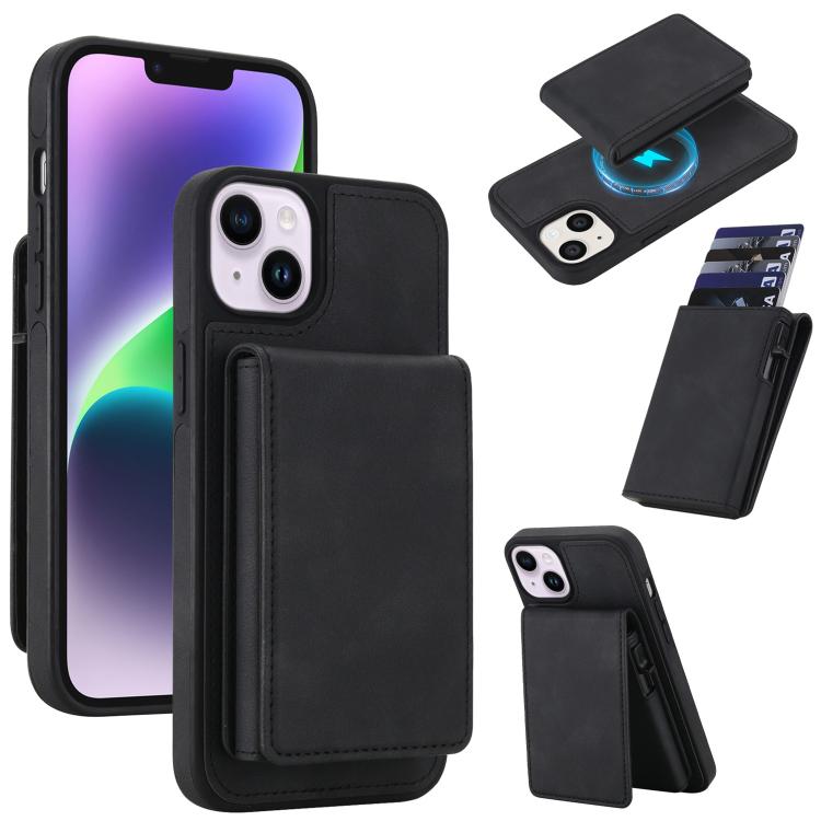 Retro Kunstleder Abnehmbare Federbelastete Kartenetui Magnetische RFID Handyhülle, Für iPhone 17e / 16e, Für iPhone 17 Pro Max, Für iPhone 17 Pro, Für iPhone 15 Plus, Für iPhone 15, Für iPhone 14 Plus, Für iPhone 14 / 13, Für iPhone 12 / 12 Pro
