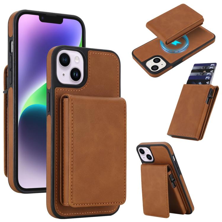 Retro Kunstleder Abnehmbare Federbelastete Kartenetui Magnetische RFID Handyhülle, Für iPhone 17e / 16e, Für iPhone 17 Pro Max, Für iPhone 17 Pro, Für iPhone 15 Plus, Für iPhone 15, Für iPhone 14 Plus, Für iPhone 14 / 13, Für iPhone 12 / 12 Pro