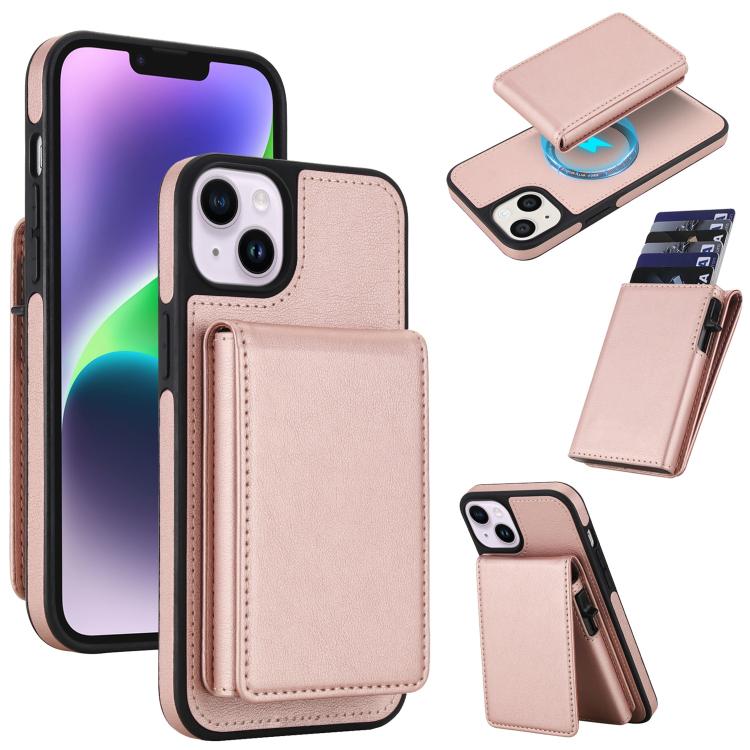 Retro Kunstleder Abnehmbare Federbelastete Kartenetui Magnetische RFID Handyhülle, Für iPhone 17e / 16e, Für iPhone 17 Pro Max, Für iPhone 17 Pro, Für iPhone 15 Plus, Für iPhone 15, Für iPhone 14 Plus, Für iPhone 14 / 13, Für iPhone 12 / 12 Pro