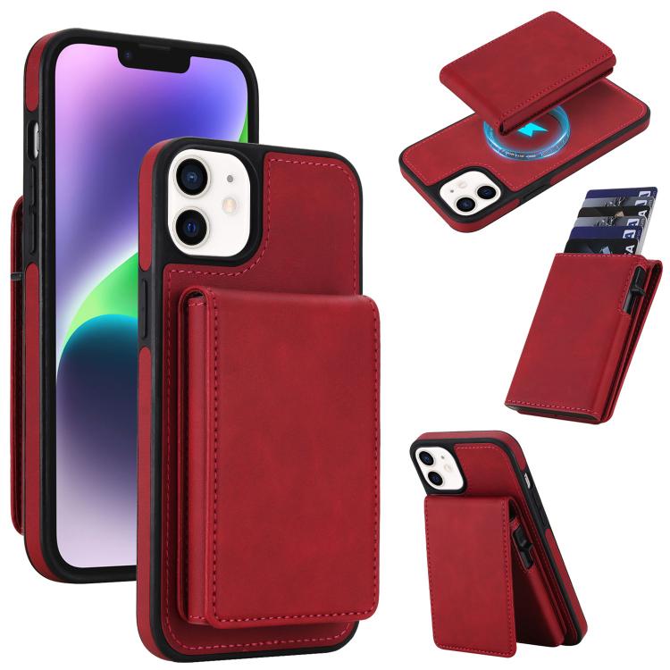 Retro Kunstleder Abnehmbare Federbelastete Kartenetui Magnetische RFID Handyhülle, Für iPhone 17e / 16e, Für iPhone 17 Pro Max, Für iPhone 17 Pro, Für iPhone 15 Plus, Für iPhone 15, Für iPhone 14 Plus, Für iPhone 14 / 13, Für iPhone 12 / 12 Pro