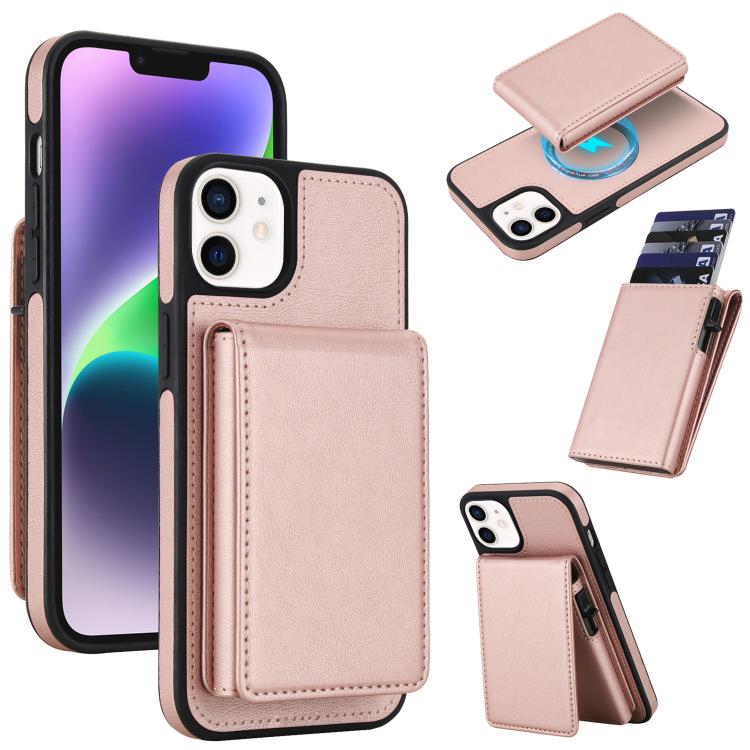 Retro Kunstleder Abnehmbare Federbelastete Kartenetui Magnetische RFID Handyhülle, Für iPhone 17e / 16e, Für iPhone 17 Pro Max, Für iPhone 17 Pro, Für iPhone 15 Plus, Für iPhone 15, Für iPhone 14 Plus, Für iPhone 14 / 13, Für iPhone 12 / 12 Pro
