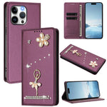 Ballet Girl Diamond Studded RFID Vegan Leather Phone Case, For iPhone 16 Pro, For iPhone 16 Plus, For iPhone 16, For iPhone 15 Pro Max, For iPhone 15 Pro, For iPhone 15 Plus