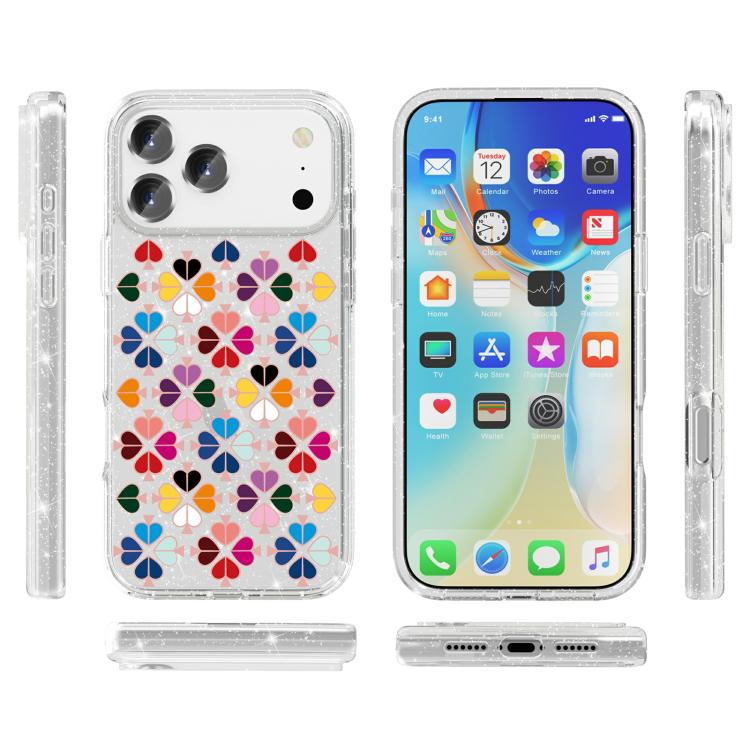 Glitzernde Kristall rote Herz Muster Handyhülle, Für iPhone 17 Pro Max, Für iPhone 17 Pro