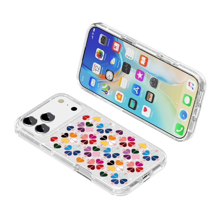 Glitzernde Kristall rote Herz Muster Handyhülle, Für iPhone 17 Pro Max, Für iPhone 17 Pro
