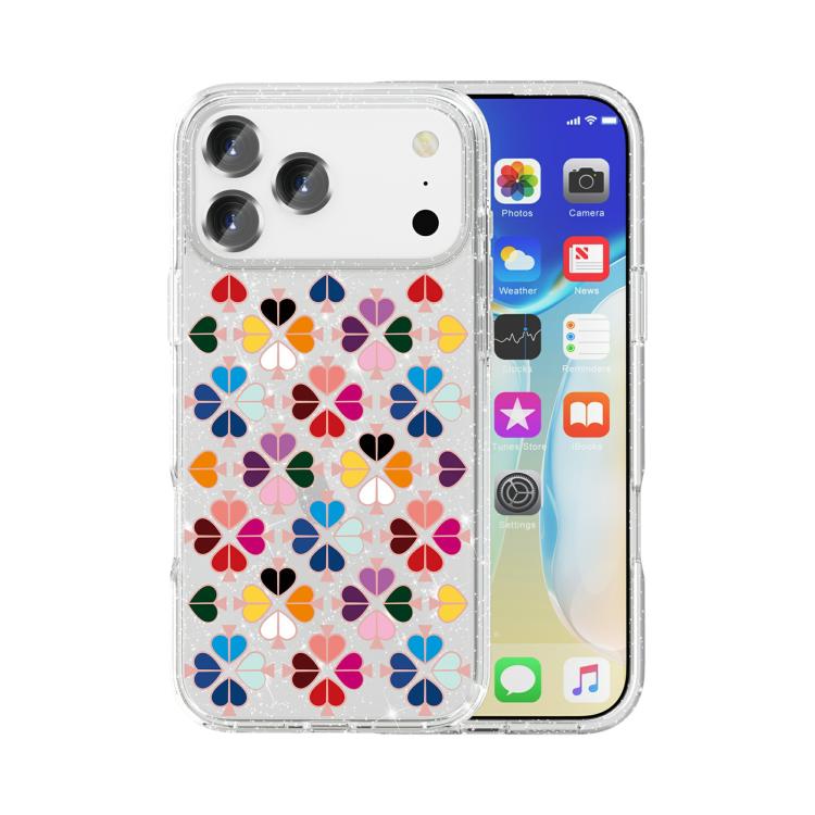 Glitzernde Kristall rote Herz Muster Handyhülle, Für iPhone 17 Pro Max, Für iPhone 17 Pro