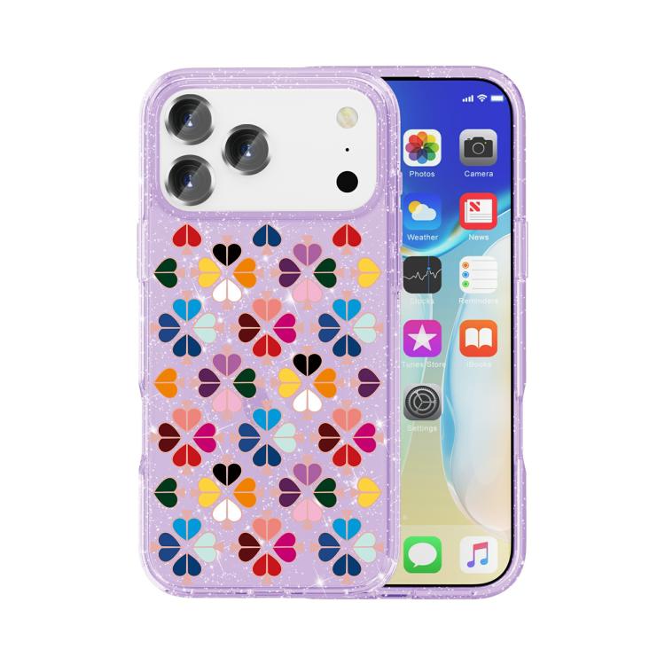 Glittering Crystal Red Heart Pattern Phone Case, For iPhone 18 Pro / 17 Pro, For iPhone 18 Pro Max / 17 Pro Max