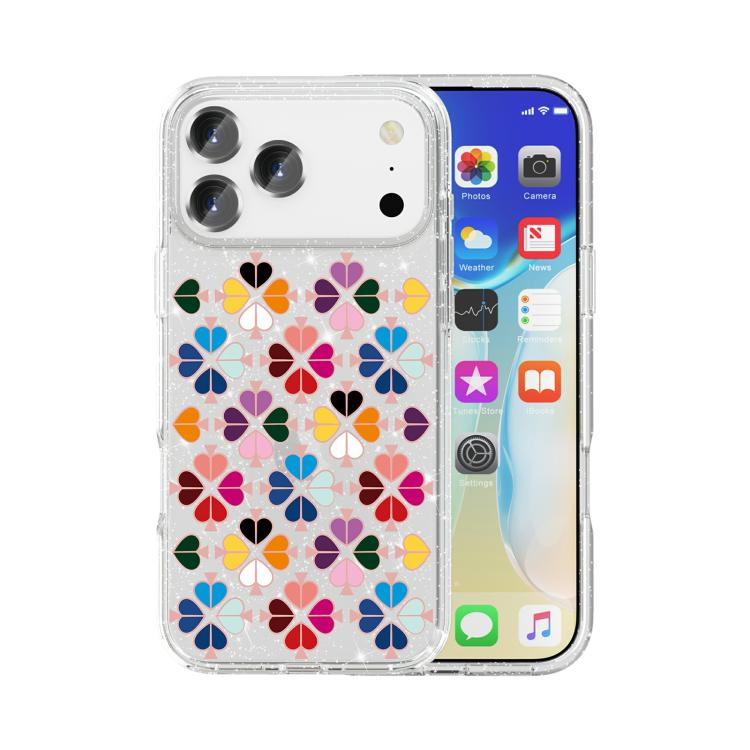 Glitzernde Kristall rote Herz Muster Handyhülle, Für iPhone 17 Pro Max, Für iPhone 17 Pro