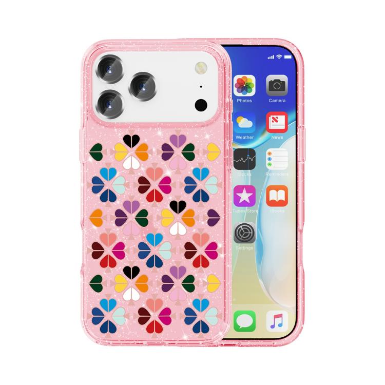 Glitzernde Kristall rote Herz Muster Handyhülle, Für iPhone 17 Pro Max, Für iPhone 17 Pro