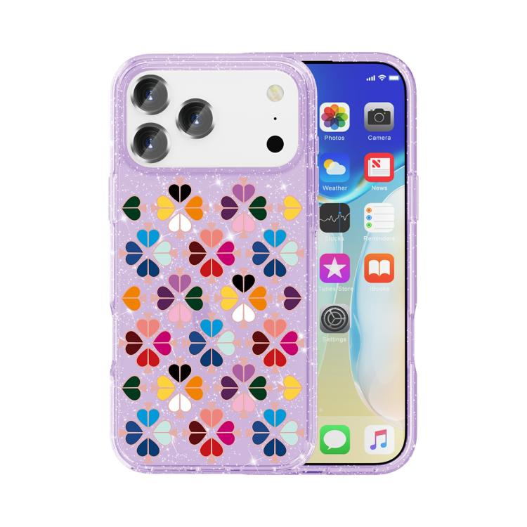 Glitzernde Kristall rote Herz Muster Handyhülle, Für iPhone 17 Pro Max, Für iPhone 17 Pro