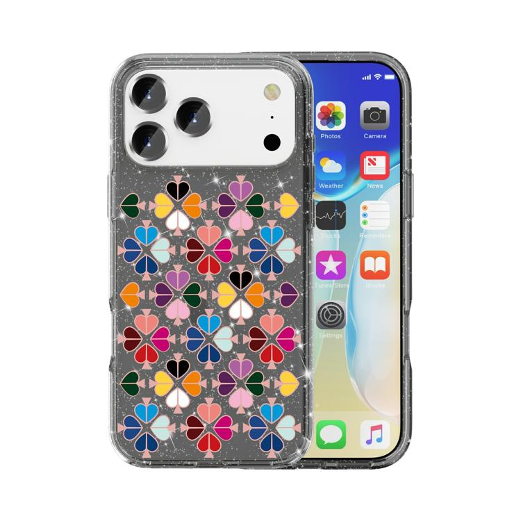 Glitzernde Kristall rote Herz Muster Handyhülle, Für iPhone 17 Pro Max, Für iPhone 17 Pro
