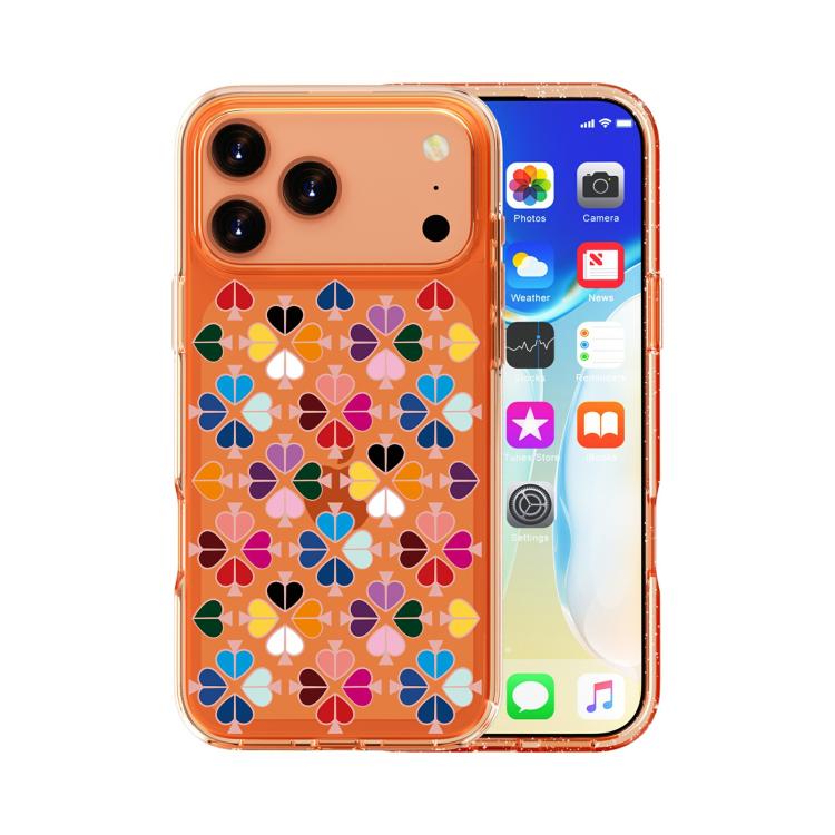 Transparent Crystal Red Heart Pattern Phone Case, For iPhone 17 Pro Max, For iPhone 17 Pro