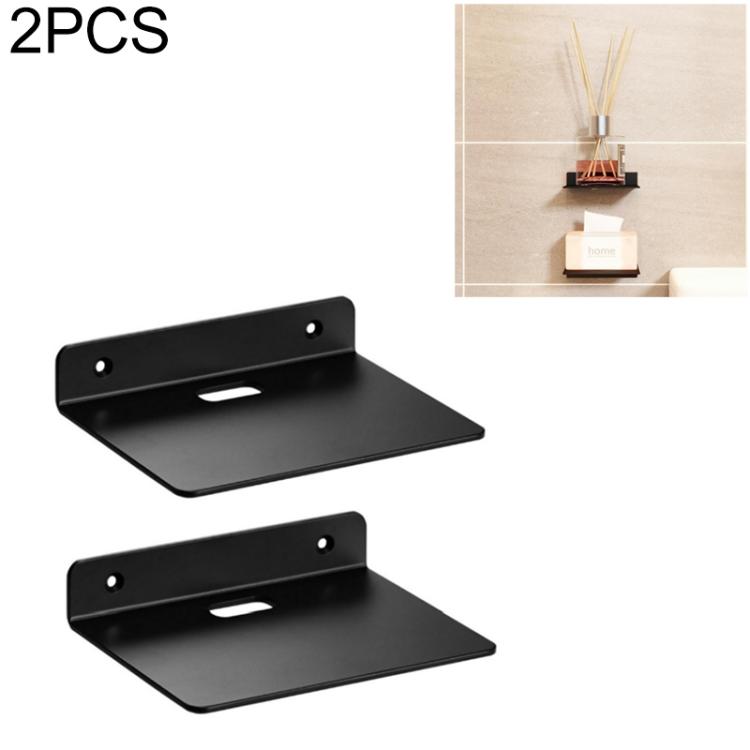 Kleines an der Wand montiertes quadratisches Aufbewahrungsregal aus Acryl, 2 Stück/Packung