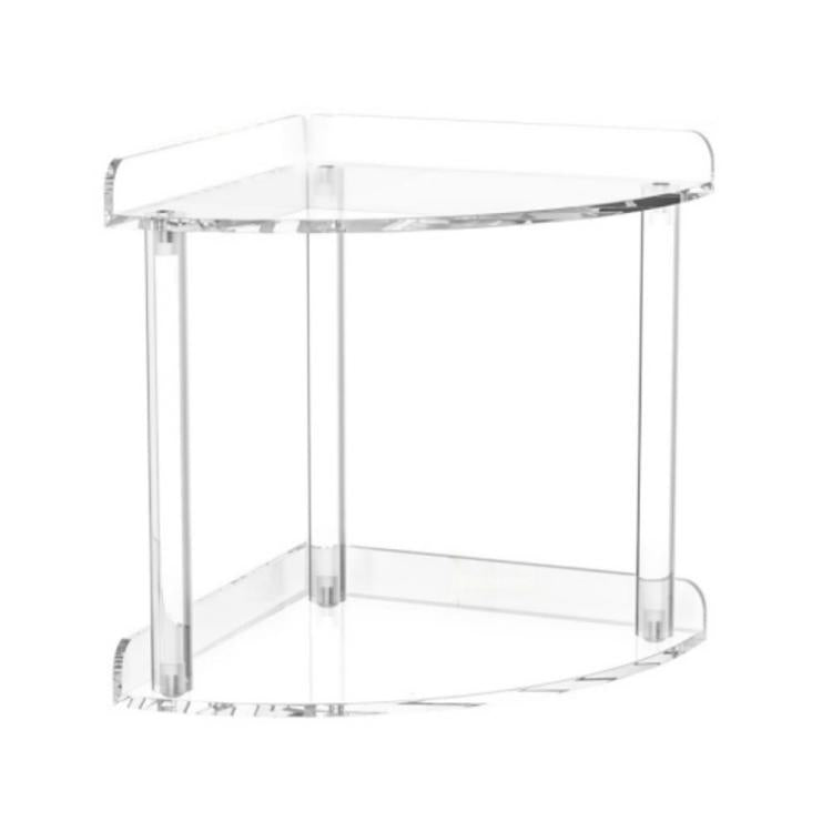 Doppellagiges Eckregal aus klarem Acryl, Desktop-Organizer