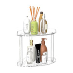 Doppellagiges Eckregal aus klarem Acryl, Desktop-Organizer