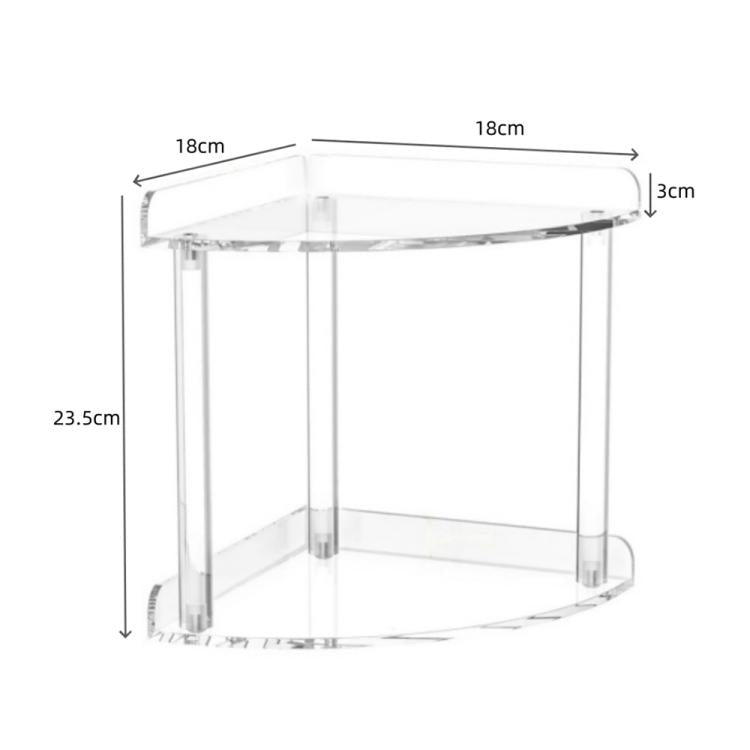 Doppellagiges Eckregal aus klarem Acryl, Desktop-Organizer