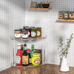 Doppellagiges Eckregal aus klarem Acryl, Desktop-Organizer