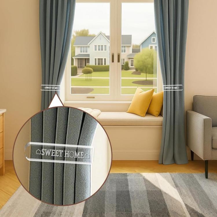 1 Paar/Packung durchsichtige Acryl-Raffhalter für Gardinen, bohrfreie und gebohrte Montage unterstützend