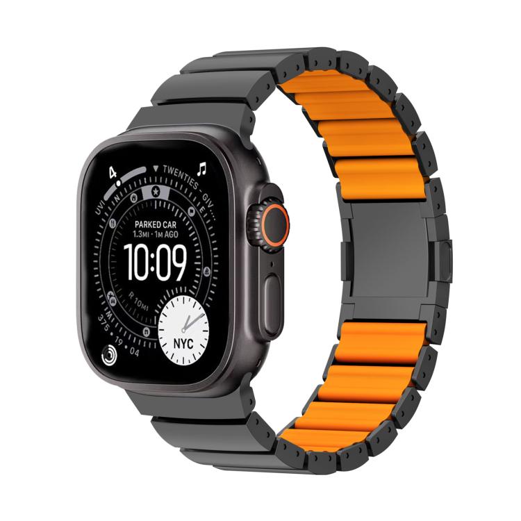Magnetverschluss Ein Perlen Silikon Titanlegierung Uhrenarmband, Für Apple Watch 46mm / 49mm / 45mm / 44mm, Für Apple Watch 42mm / 41mm / 40mm / 38mm
