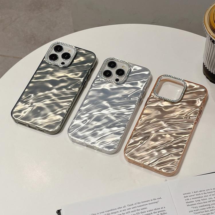 Rhinestone Lens Frame Wrinkled Design Phone Case, For iPhone 12, For iPhone 12 Pro Max, For iPhone 12 Pro, For iPhone 11