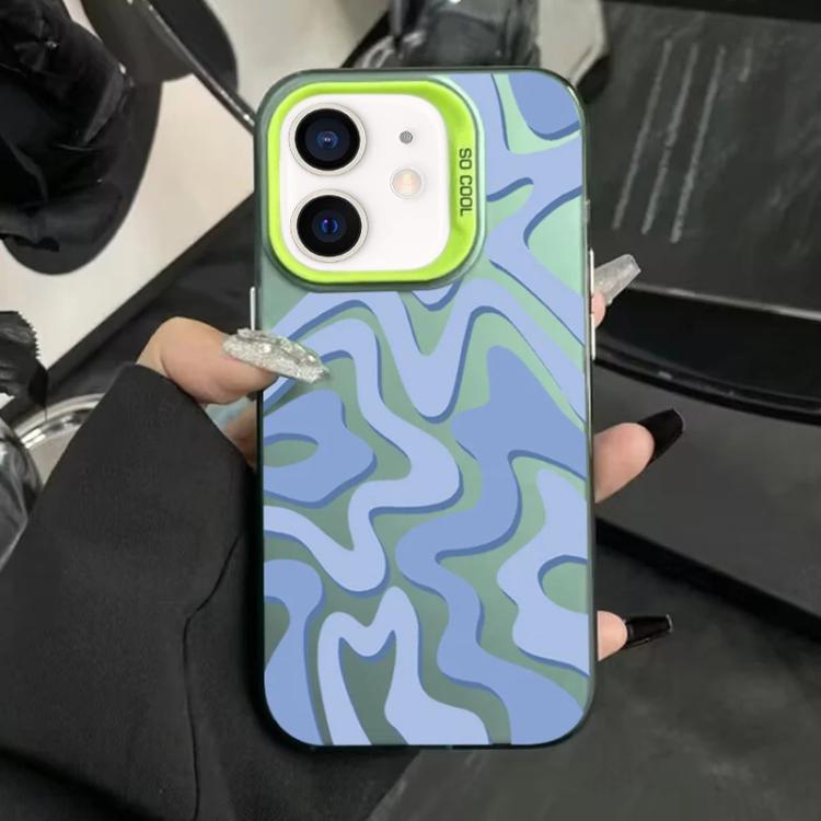 Wellenstreifen Muster Mattierte IMD 2-in-1 PC-Handyhülle, Für iPhone 11, Für iPhone 11 Pro, Für iPhone X / XS, Für iPhone XR, Für iPhone XS Max, Für iPhone 8 Plus / 7 Plus