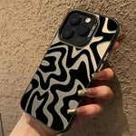 Wellenstreifen Muster Mattierte IMD 2-in-1 PC-Handyhülle, Für iPhone 11, Für iPhone 11 Pro, Für iPhone X / XS, Für iPhone XR, Für iPhone XS Max, Für iPhone 8 Plus / 7 Plus