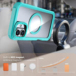 Acrylic Full Coverage Magnetic Phone Case with Back Clip, For iPhone 16 Plus, For iPhone 16, For iPhone 15 Pro Max, For iPhone 15 Pro, For iPhone 15 Plus / 14 Plus, For iPhone 15