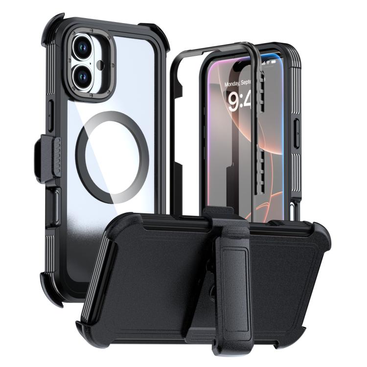 Acrylic Full Coverage Magnetic Phone Case with Back Clip, For iPhone 16 Plus, For iPhone 16, For iPhone 15 Pro Max, For iPhone 15 Pro, For iPhone 15 Plus / 14 Plus, For iPhone 15