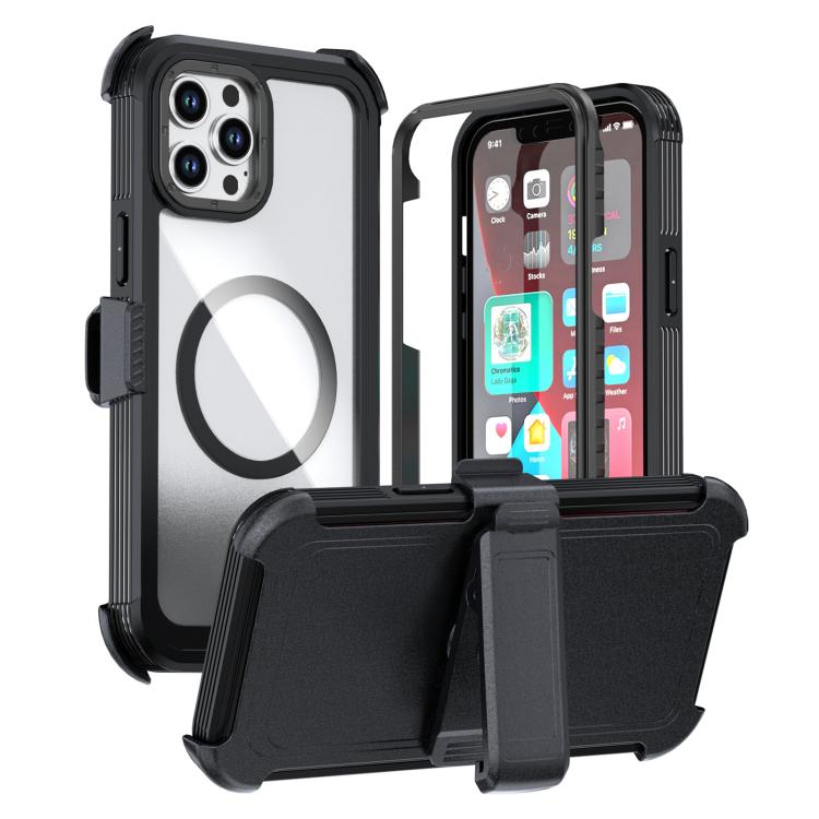 Acryl Vollschutz Magnetische Handyhülle mit Rückclip, Für iPhone 14 / 13, Für iPhone 14 Pro, Für iPhone 14 Pro Max, Für iPhone 13 Pro Max, Für iPhone 13 Pro, Für iPhone 12 / 12 Pro