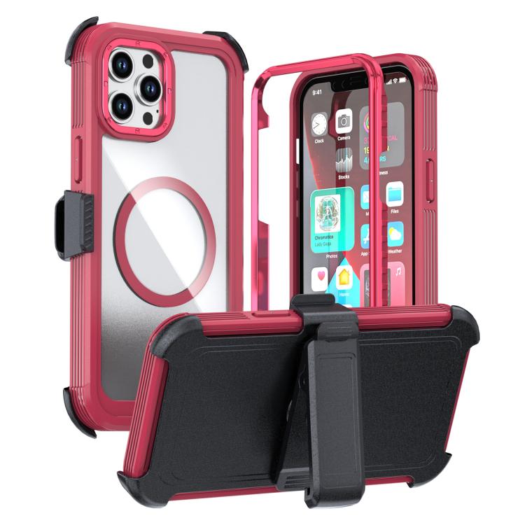 Acryl Vollschutz Magnetische Handyhülle mit Rückclip, Für iPhone 14 / 13, Für iPhone 14 Pro, Für iPhone 14 Pro Max, Für iPhone 13 Pro Max, Für iPhone 13 Pro, Für iPhone 12 / 12 Pro