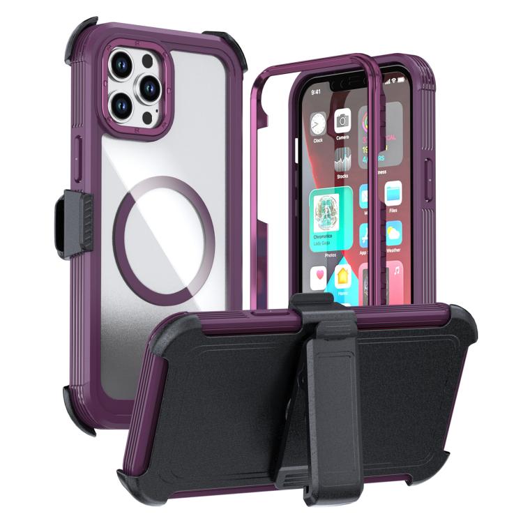 Acryl Vollschutz Magnetische Handyhülle mit Rückclip, Für iPhone 14 / 13, Für iPhone 14 Pro, Für iPhone 14 Pro Max, Für iPhone 13 Pro Max, Für iPhone 13 Pro, Für iPhone 12 / 12 Pro