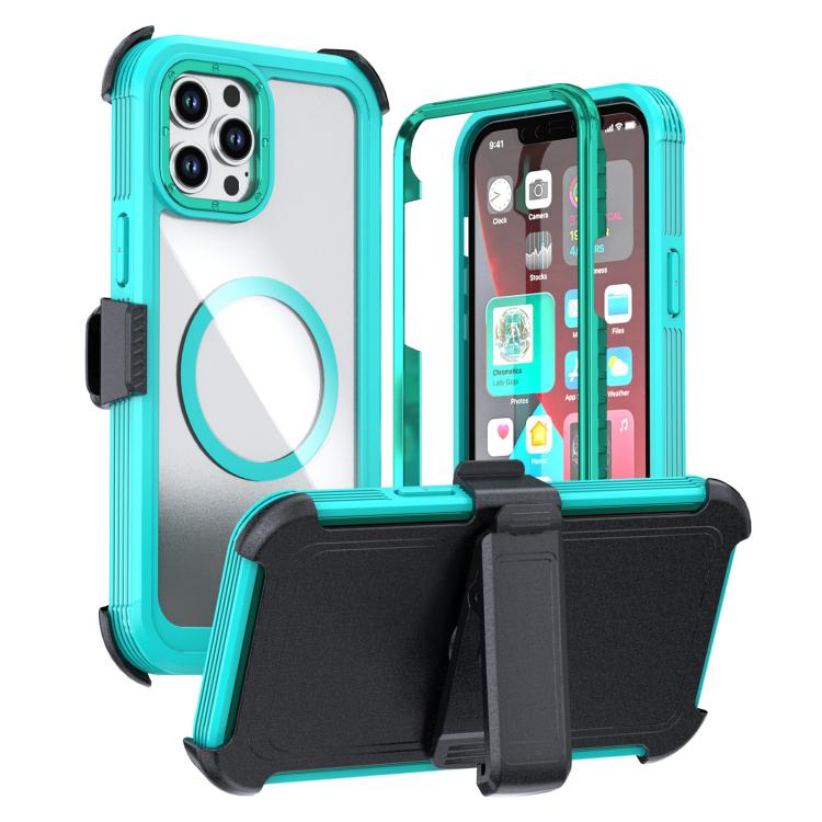 Acrylic Full Coverage Magnetic Phone Case with Back Clip, For iPhone 12 Pro Max