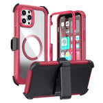 Acrylic Full Coverage Magnetic Phone Case with Back Clip, For iPhone 12 Pro Max