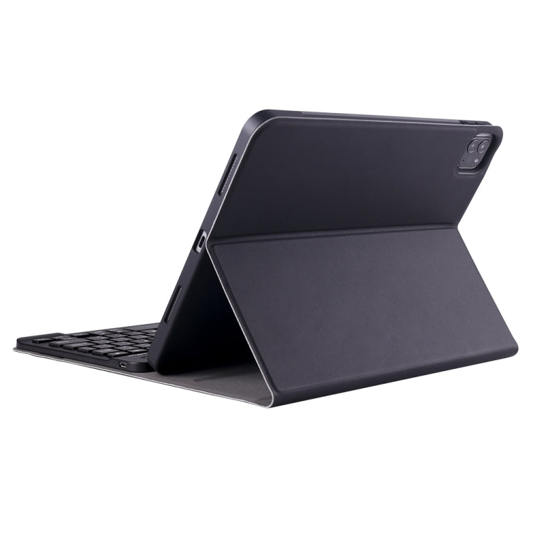 A098B TPU Abnehmbare Ultra-dünne Bluetooth-Tastatur Schutzhülle für iPad Air 11 2024 / 2025 / Air 4 10,9 Zoll 2020, mit Ständer & Stiftefach, A098B