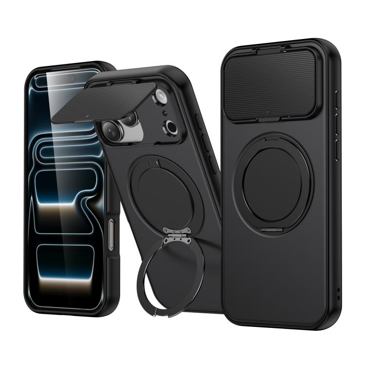 ShellGod Magnetische Rotationshalterung mit Linsenschutz, PC + TPU Hybrid Handyhülle, für iPhone 17 Pro Max, für iPhone 17 Pro
