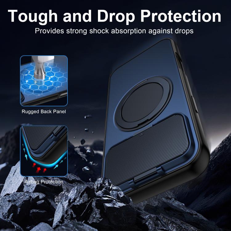 ShellGod Magnetische Rotationshalterung mit Linsenschutz, PC + TPU Hybrid Handyhülle, für iPhone 17 Pro Max, für iPhone 17 Pro