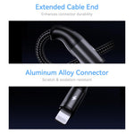 ROCK RCB0790 1,2m 3-in-1 USB zu 8 Pin + Typ-C + Micro USB Metallgeflochtenes Ladekabel, RCB0790