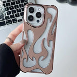 Galvanisierte TPU-Handyhülle mit flammendem Aushöhlungsdesign und Kühlfunktion, für iPhone 15 Pro, für iPhone 15 Plus, für iPhone 15